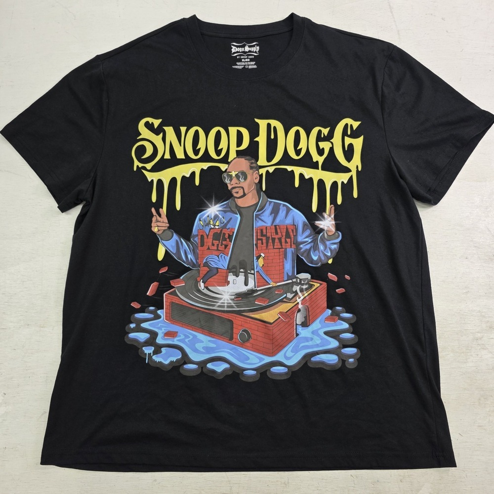 Dogg Supply Snoop Dogg Rap‎ Hip Hop Logo Drip Graphic Men's T-Shirt XL EUC